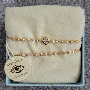 EyeCandy Gold Tone Bracelet, 2 Pairs